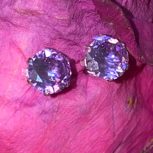 Sterling Silver Birthstone Earrings Alexandrite - Picture 7 of 10